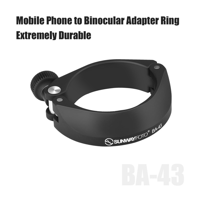 SUNWAYFOTO BA-43 Cell Phone Adapter for Binocular, Universal Smartphone Mount