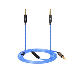 Replacement Remote Volume & Microphone Audio Cable Extension Cord Compatible with Sol Republic Master Tracks HD/Tracks HD2/Sol Republic V8/V10/V12/X3 Headphones (Blue)