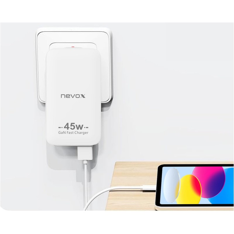 Nevox USB C PD/PPS + QC3.0 GaN Dual Slim Charger