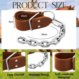Yeyeplum 2 Pack Horse Hobbles Kicking Chain, Leather Single Leg Hobble Heavy Duty Anti Kick Design, Stainless Steel Chain for Secure Horse Training & Grazing, for Stallions, Geldings, Mares