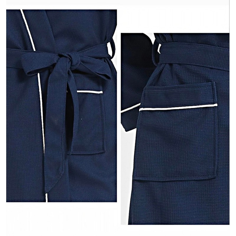 Mettclasi Women's Lightweight 3/4 Sleeve Waffle Robe, Knee Length Kimono