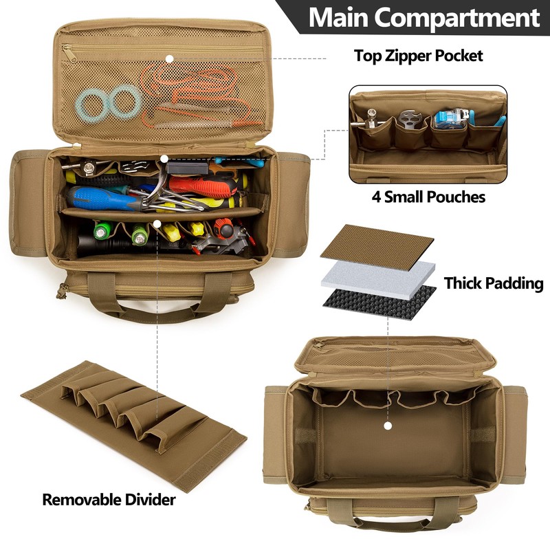 Rexmica Small Tool Bag for Men, Tool Storage Organiser with