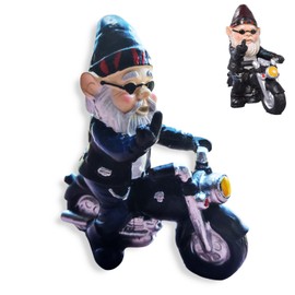 Norhogo Garden Decoration Gnome, Garden Gnome Motorcycle Gnomes, Funny Garden Gnome Decoration for Patio Balcony, Motorcycle Gnome Old Man, Garden Home Office Decoration Resin Ornament, Gifts for Men