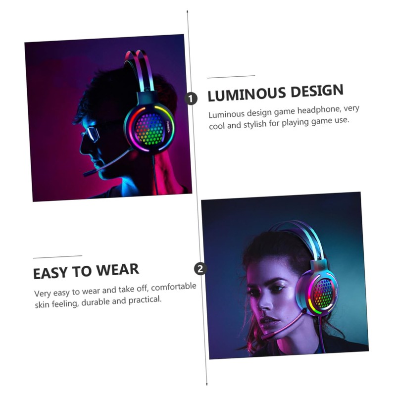 Levemolo Wired RGB Gaming Headset with Noise Reduction Comfortable Over-Ear