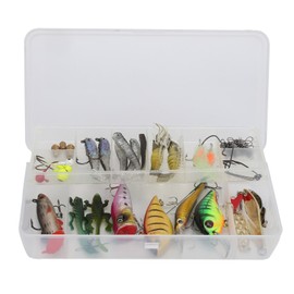 44Pcs/Set Metal Fishing Lure Kits Minnow Bass Bait Shrimp Hook with Box Fishing Tackle