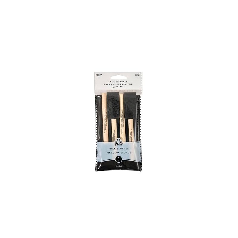 Plaid Foam Brushes 1-Inch, 44246 (4-Piece) , Black