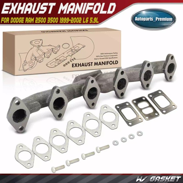 Unbranded Exhaust Manifold w/ Gasket for Dodge Ram 2500 3500