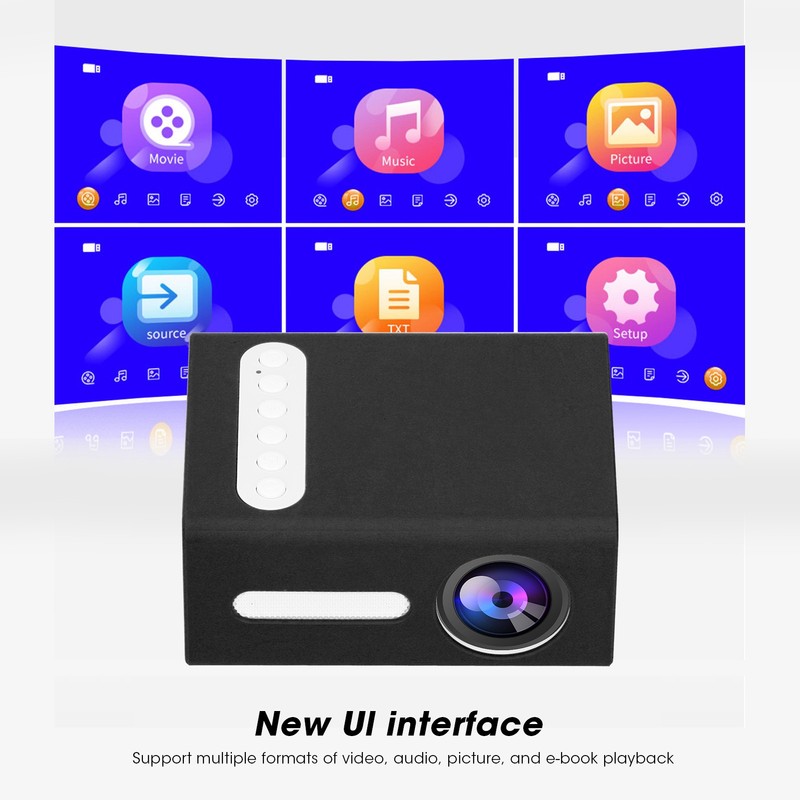 Mini Household Projector Portable LED Home Media Video Player Kid's
