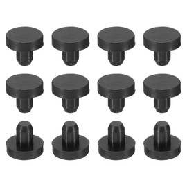 MECCANIXITY Silicone Rubber Solid Plug Soft Flexible Stoppers for 5.5-6mm Hole Black 12 Pieces