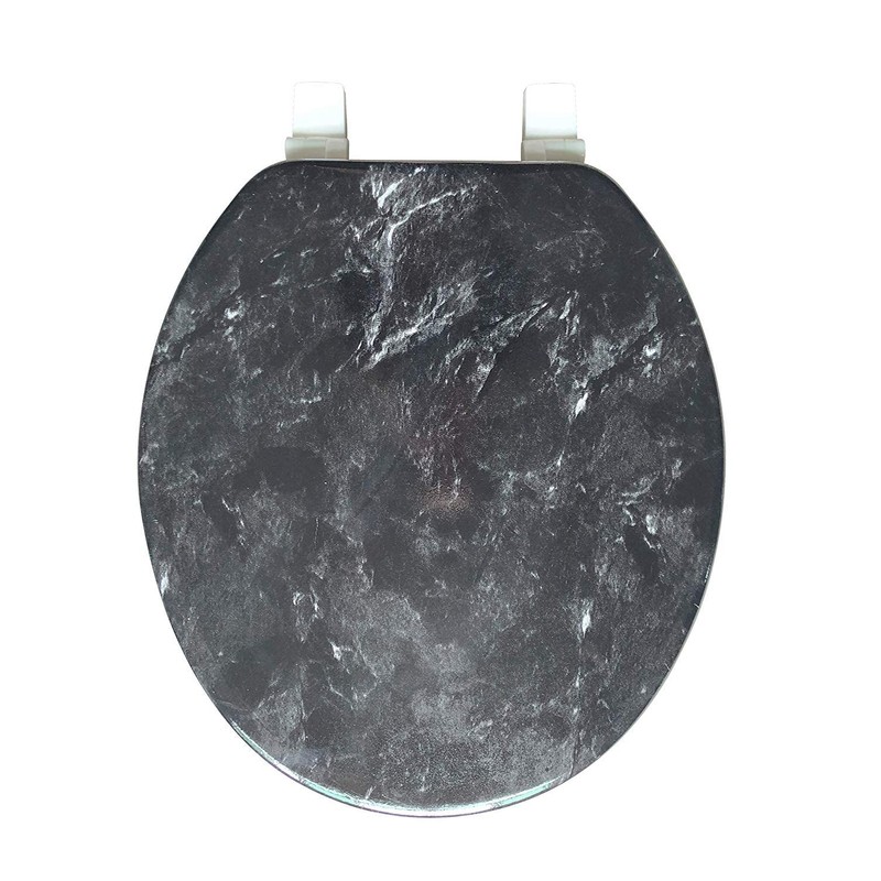 J&V Textiles Round Toilet Seat With Easy Clean & Change