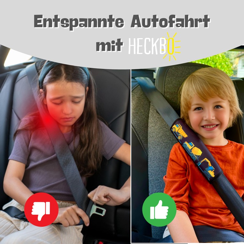 HECKBO 1 x car seat belt pad, construction vehicles