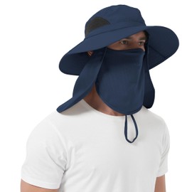 EINSKEY Fishing Hat with Neck Flap, UV Protection Wide Brim Sun Hat for Men Women- Waterproof Adjustable Breathable Foldable