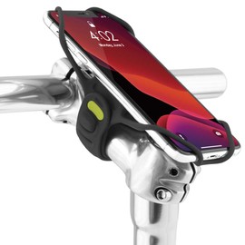 【Bone】 Soporte para teléfono de Bicicleta, Soporte Universal para teléfono de Bicicleta para el vástago, Soporte Ligero para teléfono de Bicicleta, teléfonos de 5.8" a 7.2" (Bike Tie Pro 3 Negro)