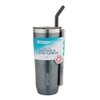 Smash Smoothie and Coffee Tumbler with Straw and lid,Grey, 650