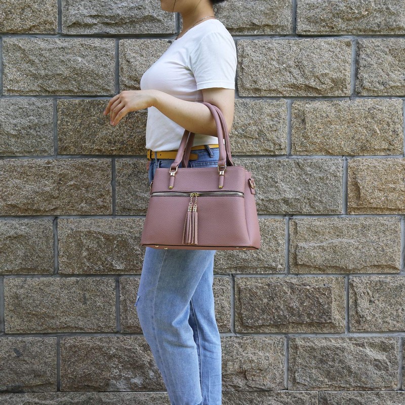 KKXIU Triple Compartment Purses and Handbags for Women Top Handle