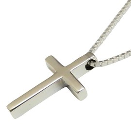 (100 Pieces) Simple and Small but Cool Cross Necklace, Men's Cross Necklace, Head Chain, 925 Silver, Simple, Cross Necklace, Popular, Men's Necklace, Accessory, Made of SV925, Chain, Sterling Silver,