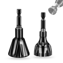 Chamfer Tool External Steel Hex Shank Deburring Chamfer Tool 3-20 mm 5-25 mm Removable Deburring Tool Deburring Metal with Chip Removal Holes for Copper Brass Wood Pack of 2