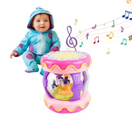 Drehender Projektor, Kikuo Leuchtspielzeug mit Musik/Licht, frühes Lernen Musikspielzeug Lernen Kriechen, Musikalisches Spielzeug für Kinder Kleinkind Krabbeln Lernen