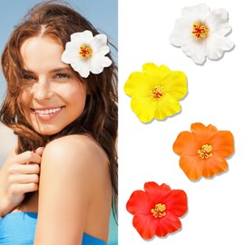 Hawaii Blumen Haarspangen, 4pcs Blumen Haarklammer, Blume Haarspangen Damen, Haarspange Blume, Große Flower Hair Clip, Plumeria Blumen Haarklammer, Flower Hair Claw Clips