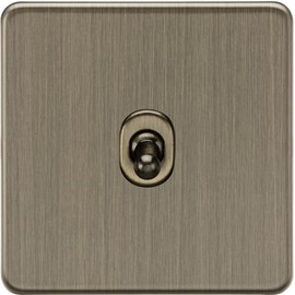 Knightsbridge 10AX 1G Intermediate Toggle Switch - Antique Brass