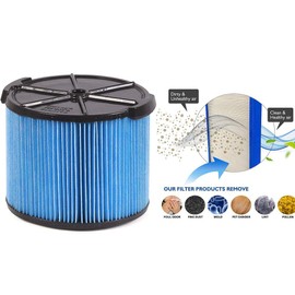 Filter replace RIDGID VF3500 3-Layer Wet/Dry Vacuum Dust Filter for RIDGID WD4050 3 to 4.5 Gallon Vacuums.