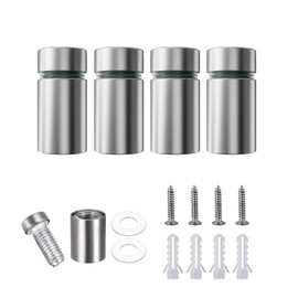 4 Pack Sign Standoff Screws 1/2"x3/4" Stainless Steel Stand Off Wall Mounts Advertising Screw Hardware for Acrylic Signs,Silver