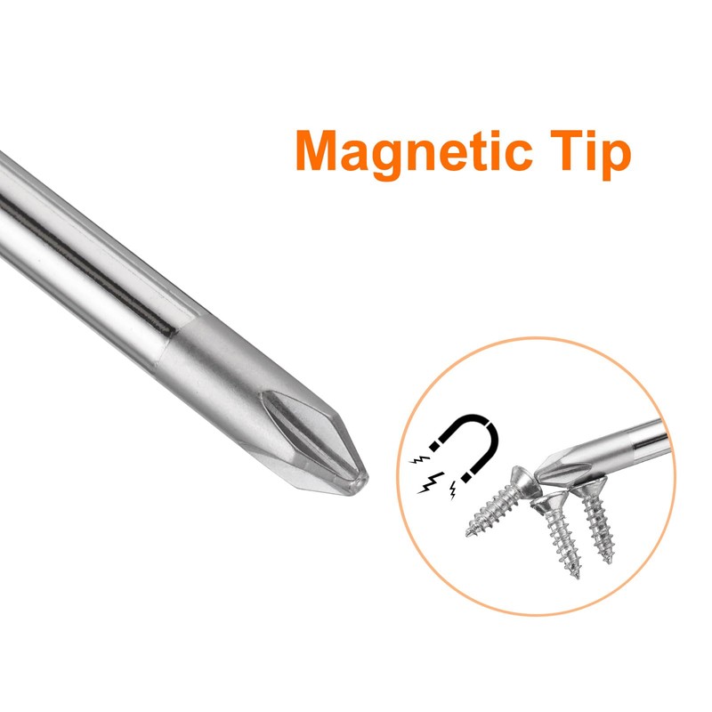 sourcing map PH2 Phillips Screwdriver #2 12.4" Magnetic Screwdrivers 7.9"