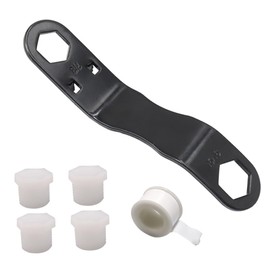 FUNOMOCYA 1 Set Rv Water Heater Drain Plug Wrench Kit Installation Tools for Rv Includes Npt Replacement Plugs PTFE Tape Effortless Access to Tight Spaces Leakproof Sealing