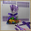 100pcs 4"x6" Polka Dot Purple Gift Bag + Twist Ties