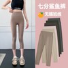Women's 7/8 Length Yoga Pants - Thin Summer Shark Leggings with High Waist & Tummy Control 7 S/Grey 5ea