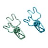 100 Pcs Cute Binder Clips Multipurpose Cartoon Rabbit Shape Blue