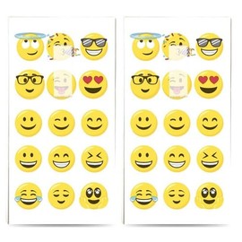 20 Individual Handkerchiefs Kids Emojis. 2 Packs of 10 Individual Tissues Printed as a Gift
