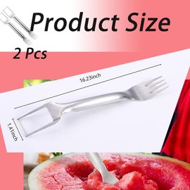 2PCS- 2 in 1 stainless steel fruit cutter watermelon, fork cutter, watermelon cutter melon cutting tool, watermelon cutting tool stainless steel fruit cutter for kitchen and home