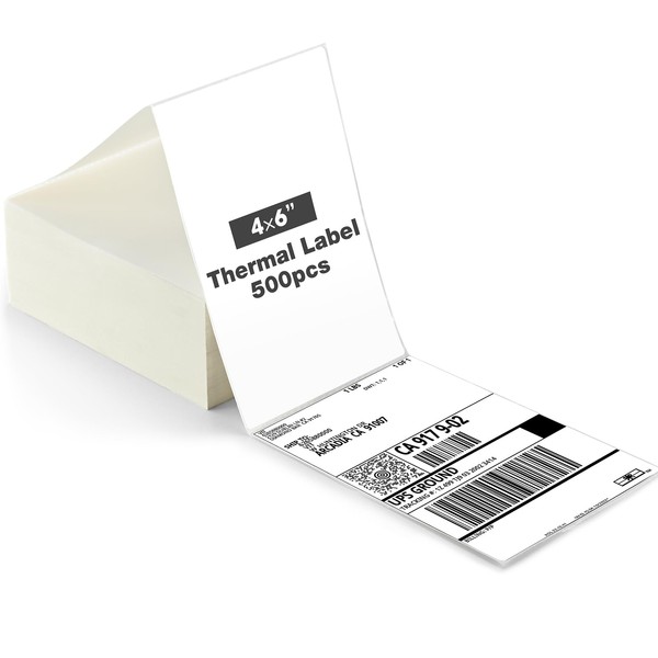 BPXX 4" x 6" Direct Thermal Labels, 500 Labels, Fanfold