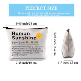 Human Sunshine Definition Makeup Bag Inspirational Gift for Women Positivity Appreciation Gift for Teacher Coworker Friends (Human Sunshine Bag CA)