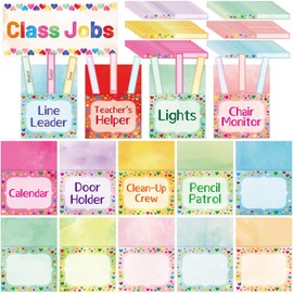Class Jobs Chart for Classroom Preschool Job Helper Charts Pocket Bulletin Board Set for Back to School Kindergarten School Classroom Decor Supplies 75Pcs
