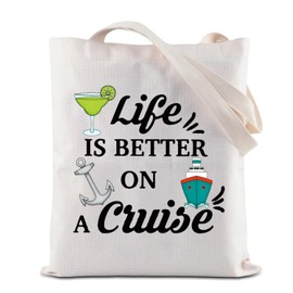 Cruise Vacation Cosmetic Bag Life Is Better On A Cruise Makeup Bag With Zipper Summer Vacation Travel Case Beach Life Gift (Cruise Tote)