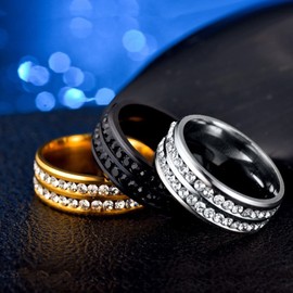 Magnetic Zircon Ring Shaping Cross Full Ring Diamond Magnetic Ring for Women Day Gifts Silver Gold Ring