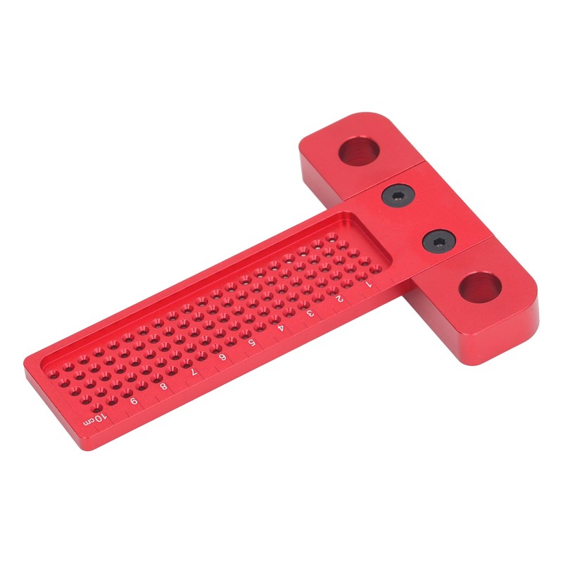 Woodworking Scriber T Square Ruler 100mm Aluminum Alloy Hole Positioning