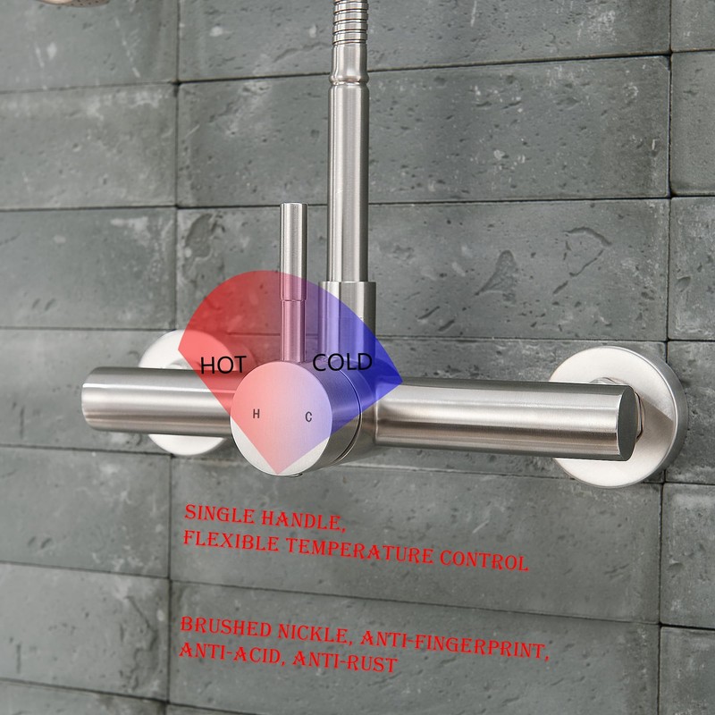 ZHYICH Wall Mount Kitchen Sink Faucet 8 Inch Center with