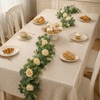 2 Pack 12FT Artificial Eucalyptus Flower Garland with 6 Champagne