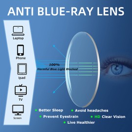 TOVEEN Half Lens Reading Glasses Blue Light Blocking, Half Moon Frame Semi Rim Spring Hinge Readers with Case for Men Women 3 Pack +1.25