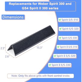 15.3" Flavorizer Bars for Weber Spirit 300, GS4 Spirit II 300 Series E310 E320 E330 S310 S320 S330 (2013-Current) - 5 Pack Porcelain Steel Heat Plates Replacement for Weber 7636 69797 68843