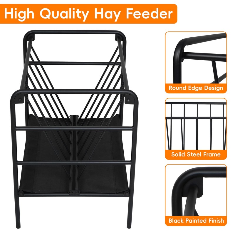 WYJREES Hay Feeder for Goat, 35 Gallon Heavy-Duty Livestock Feeder