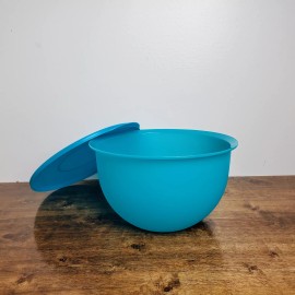 Tupperware Impressions Bowl Blue Mixing Storage #3091 4.3 Liters W/ Lid