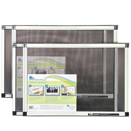 Fenestrelle Expandable Window Screen – 15″ H × 21″–40″ W Horizontal, 2‑Way Adjustable Window Screen with Flame Resistant Fiberglass Mesh, Pack of 2