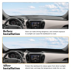 PeakPurit Black Dashboard Dash Board Cover Mat Carpet for Chevy Traverse 2018-2023 Accessories Dash Cover Flannel Material Dash Mat Sunshade