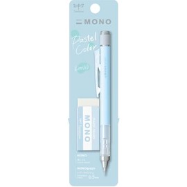 Tombow MONO Graph and MONO Eraser, 0.5 mm, Ice Blue, Precision with 4 mm Tip, Innovative Shake Mechanism, More Stable Brass Pliers, Refillable, Includes Eraser [SH-MG44-PE04A]