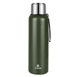 Insulated vacuum Thermo Bottle 1500ml/50.7oz with cup Stainless steel coffee bottles for hot and cold drink water flask.(Green,1500ml)