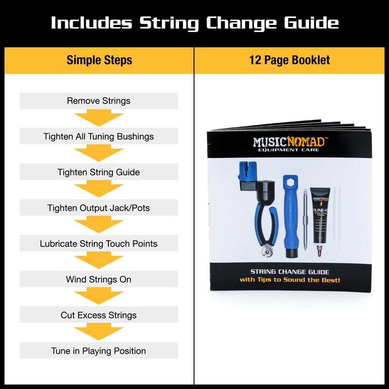MusicNomad 6 pc. Guitar String Change Tool Kit with Winder,